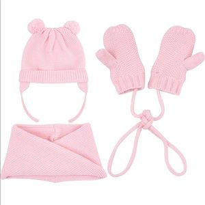 UNDER ZERO UO Toddler Winter Mitten Set Pink